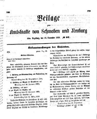 Königlich Bayerisches Kreis-Amtsblatt von Schwaben und Neuburg Freitag 18. November 1859
