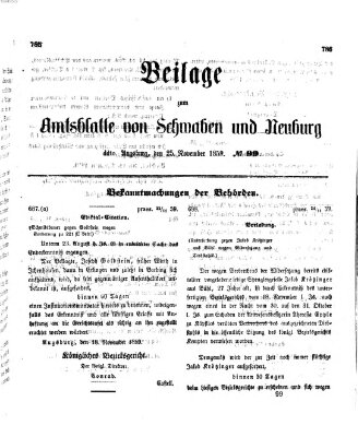 Königlich Bayerisches Kreis-Amtsblatt von Schwaben und Neuburg Freitag 25. November 1859
