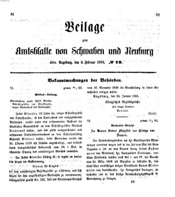 Königlich Bayerisches Kreis-Amtsblatt von Schwaben und Neuburg Freitag 3. Februar 1860