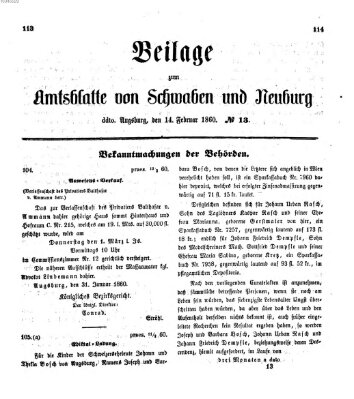 Königlich Bayerisches Kreis-Amtsblatt von Schwaben und Neuburg Dienstag 14. Februar 1860