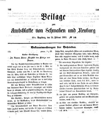 Königlich Bayerisches Kreis-Amtsblatt von Schwaben und Neuburg Freitag 24. Februar 1860