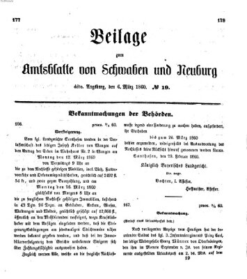 Königlich Bayerisches Kreis-Amtsblatt von Schwaben und Neuburg Dienstag 6. März 1860