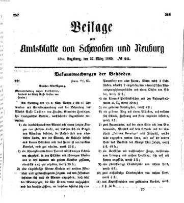 Königlich Bayerisches Kreis-Amtsblatt von Schwaben und Neuburg Dienstag 27. März 1860