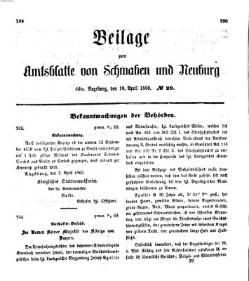 Königlich Bayerisches Kreis-Amtsblatt von Schwaben und Neuburg Dienstag 10. April 1860