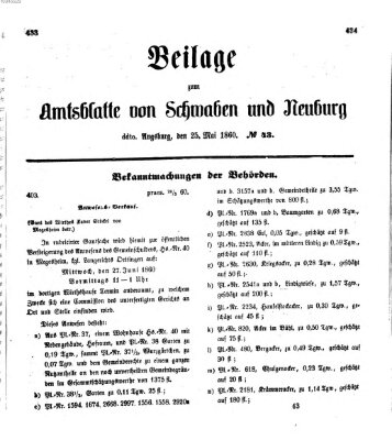 Königlich Bayerisches Kreis-Amtsblatt von Schwaben und Neuburg Freitag 25. Mai 1860