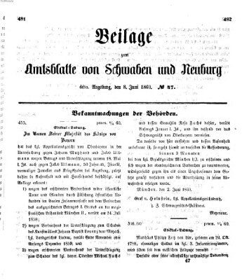 Königlich Bayerisches Kreis-Amtsblatt von Schwaben und Neuburg Freitag 8. Juni 1860