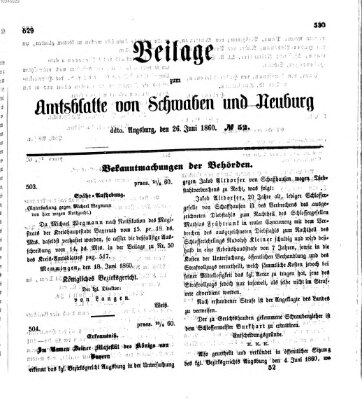 Königlich Bayerisches Kreis-Amtsblatt von Schwaben und Neuburg Dienstag 26. Juni 1860