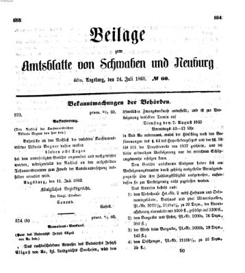 Königlich Bayerisches Kreis-Amtsblatt von Schwaben und Neuburg Dienstag 24. Juli 1860