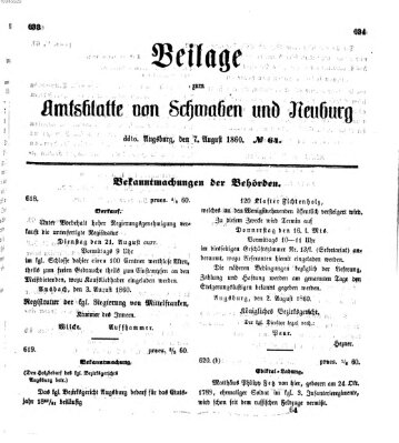 Königlich Bayerisches Kreis-Amtsblatt von Schwaben und Neuburg Dienstag 7. August 1860