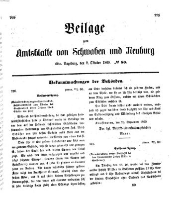 Königlich Bayerisches Kreis-Amtsblatt von Schwaben und Neuburg Dienstag 2. Oktober 1860