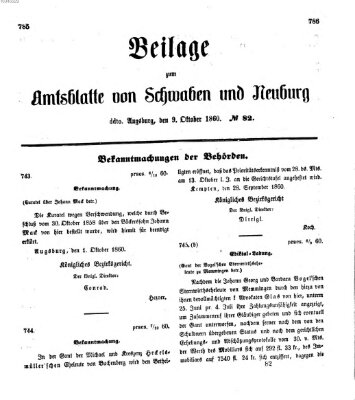 Königlich Bayerisches Kreis-Amtsblatt von Schwaben und Neuburg Dienstag 9. Oktober 1860