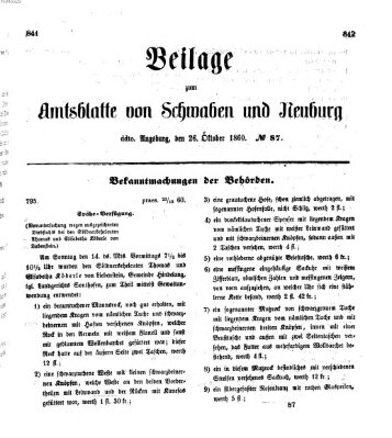 Königlich Bayerisches Kreis-Amtsblatt von Schwaben und Neuburg Freitag 26. Oktober 1860