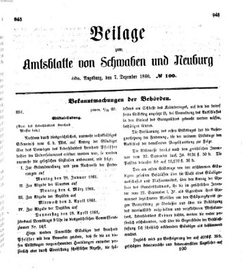 Königlich Bayerisches Kreis-Amtsblatt von Schwaben und Neuburg Freitag 7. Dezember 1860