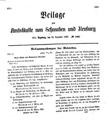 Königlich Bayerisches Kreis-Amtsblatt von Schwaben und Neuburg Freitag 28. Dezember 1860