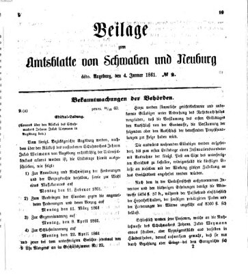 Königlich Bayerisches Kreis-Amtsblatt von Schwaben und Neuburg Freitag 4. Januar 1861