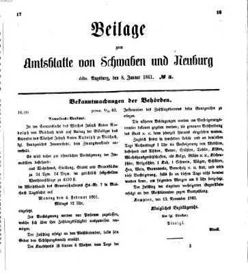 Königlich Bayerisches Kreis-Amtsblatt von Schwaben und Neuburg Dienstag 8. Januar 1861