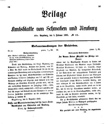 Königlich Bayerisches Kreis-Amtsblatt von Schwaben und Neuburg Dienstag 5. Februar 1861