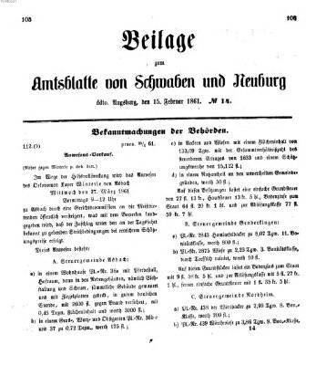 Königlich Bayerisches Kreis-Amtsblatt von Schwaben und Neuburg Freitag 15. Februar 1861