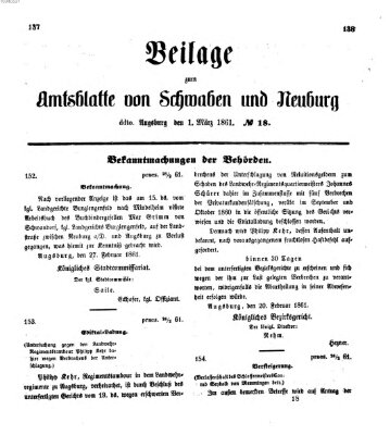 Königlich Bayerisches Kreis-Amtsblatt von Schwaben und Neuburg Freitag 1. März 1861