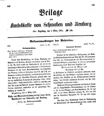 Königlich Bayerisches Kreis-Amtsblatt von Schwaben und Neuburg Dienstag 5. März 1861