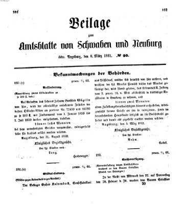 Königlich Bayerisches Kreis-Amtsblatt von Schwaben und Neuburg Freitag 8. März 1861