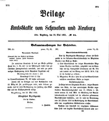 Königlich Bayerisches Kreis-Amtsblatt von Schwaben und Neuburg Dienstag 28. Mai 1861