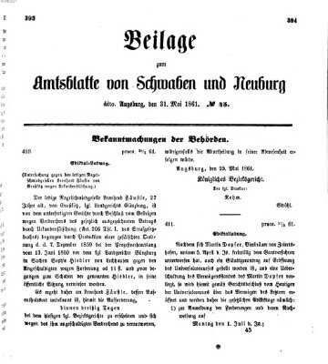 Königlich Bayerisches Kreis-Amtsblatt von Schwaben und Neuburg Freitag 31. Mai 1861