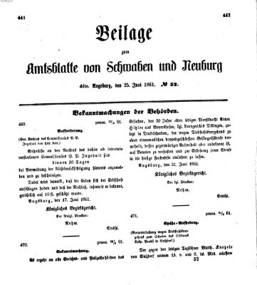 Königlich Bayerisches Kreis-Amtsblatt von Schwaben und Neuburg Dienstag 25. Juni 1861