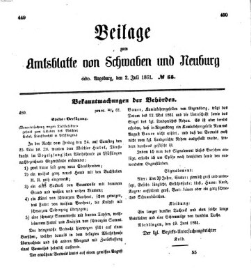 Königlich Bayerisches Kreis-Amtsblatt von Schwaben und Neuburg Dienstag 2. Juli 1861