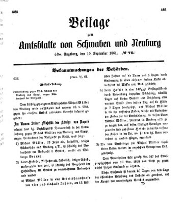 Königlich Bayerisches Kreis-Amtsblatt von Schwaben und Neuburg Dienstag 10. September 1861