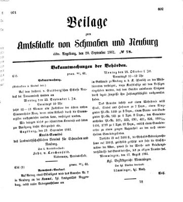 Königlich Bayerisches Kreis-Amtsblatt von Schwaben und Neuburg Freitag 20. September 1861