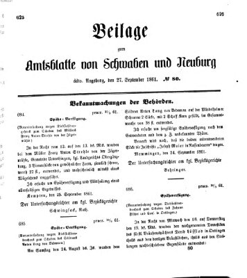 Königlich Bayerisches Kreis-Amtsblatt von Schwaben und Neuburg Freitag 27. September 1861