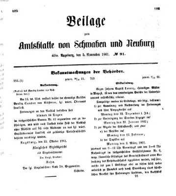 Königlich Bayerisches Kreis-Amtsblatt von Schwaben und Neuburg Dienstag 5. November 1861