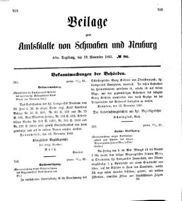 Königlich Bayerisches Kreis-Amtsblatt von Schwaben und Neuburg Dienstag 19. November 1861