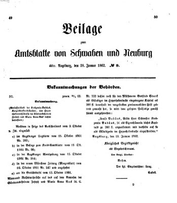 Königlich Bayerisches Kreis-Amtsblatt von Schwaben und Neuburg Dienstag 28. Januar 1862