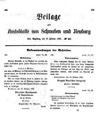 Königlich Bayerisches Kreis-Amtsblatt von Schwaben und Neuburg Freitag 28. Februar 1862