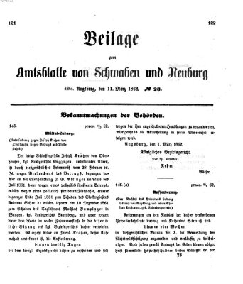 Königlich Bayerisches Kreis-Amtsblatt von Schwaben und Neuburg Dienstag 11. März 1862