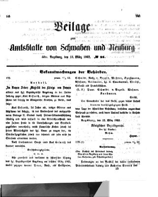 Königlich Bayerisches Kreis-Amtsblatt von Schwaben und Neuburg Dienstag 18. März 1862