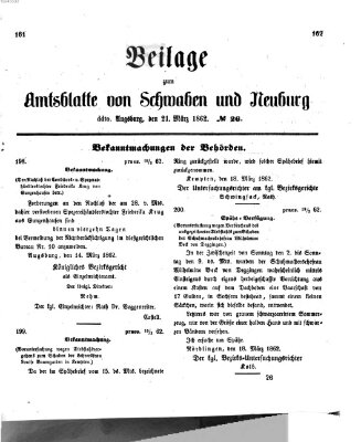 Königlich Bayerisches Kreis-Amtsblatt von Schwaben und Neuburg Freitag 21. März 1862