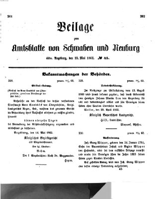 Königlich Bayerisches Kreis-Amtsblatt von Schwaben und Neuburg Freitag 23. Mai 1862