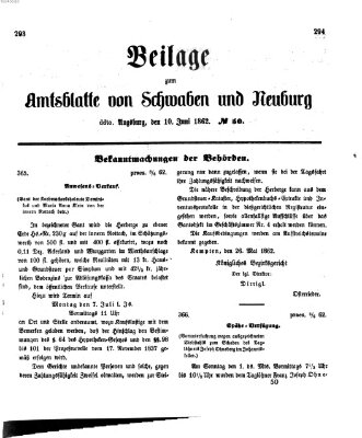 Königlich Bayerisches Kreis-Amtsblatt von Schwaben und Neuburg Dienstag 10. Juni 1862