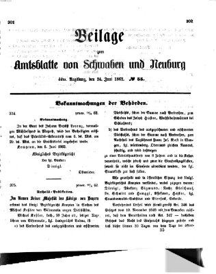 Königlich Bayerisches Kreis-Amtsblatt von Schwaben und Neuburg Dienstag 24. Juni 1862