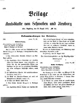 Königlich Bayerisches Kreis-Amtsblatt von Schwaben und Neuburg Freitag 29. August 1862