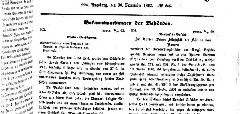 Königlich Bayerisches Kreis-Amtsblatt von Schwaben und Neuburg Dienstag 30. September 1862