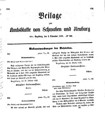 Königlich Bayerisches Kreis-Amtsblatt von Schwaben und Neuburg Dienstag 4. November 1862