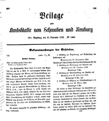 Königlich Bayerisches Kreis-Amtsblatt von Schwaben und Neuburg Freitag 21. November 1862