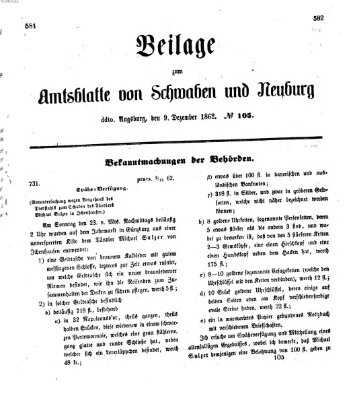 Königlich Bayerisches Kreis-Amtsblatt von Schwaben und Neuburg Dienstag 9. Dezember 1862