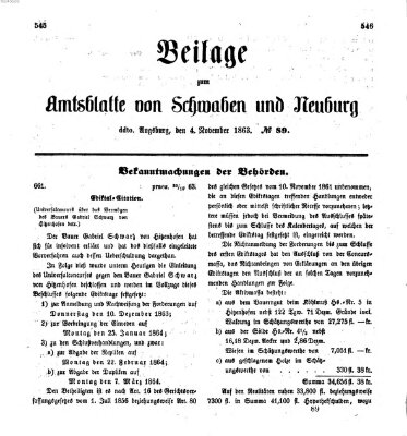 Königlich Bayerisches Kreis-Amtsblatt von Schwaben und Neuburg Mittwoch 4. November 1863