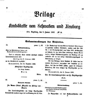 Königlich Bayerisches Kreis-Amtsblatt von Schwaben und Neuburg Freitag 9. Januar 1863