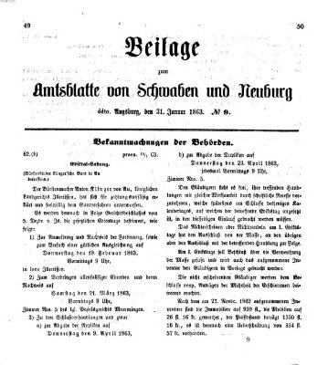 Königlich Bayerisches Kreis-Amtsblatt von Schwaben und Neuburg Samstag 31. Januar 1863